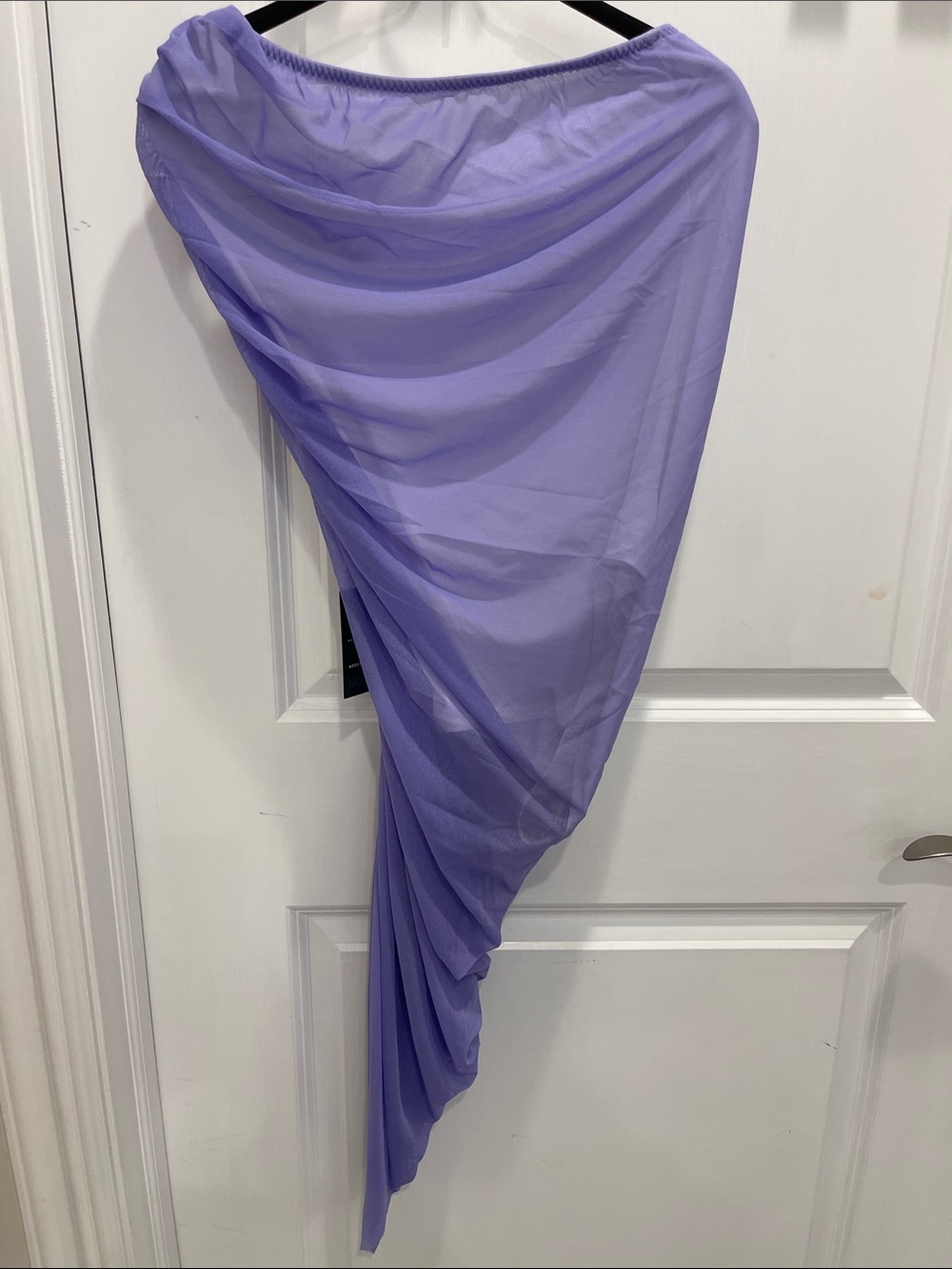 Norma Kamali Asymmetrical Lavender Draped Dress